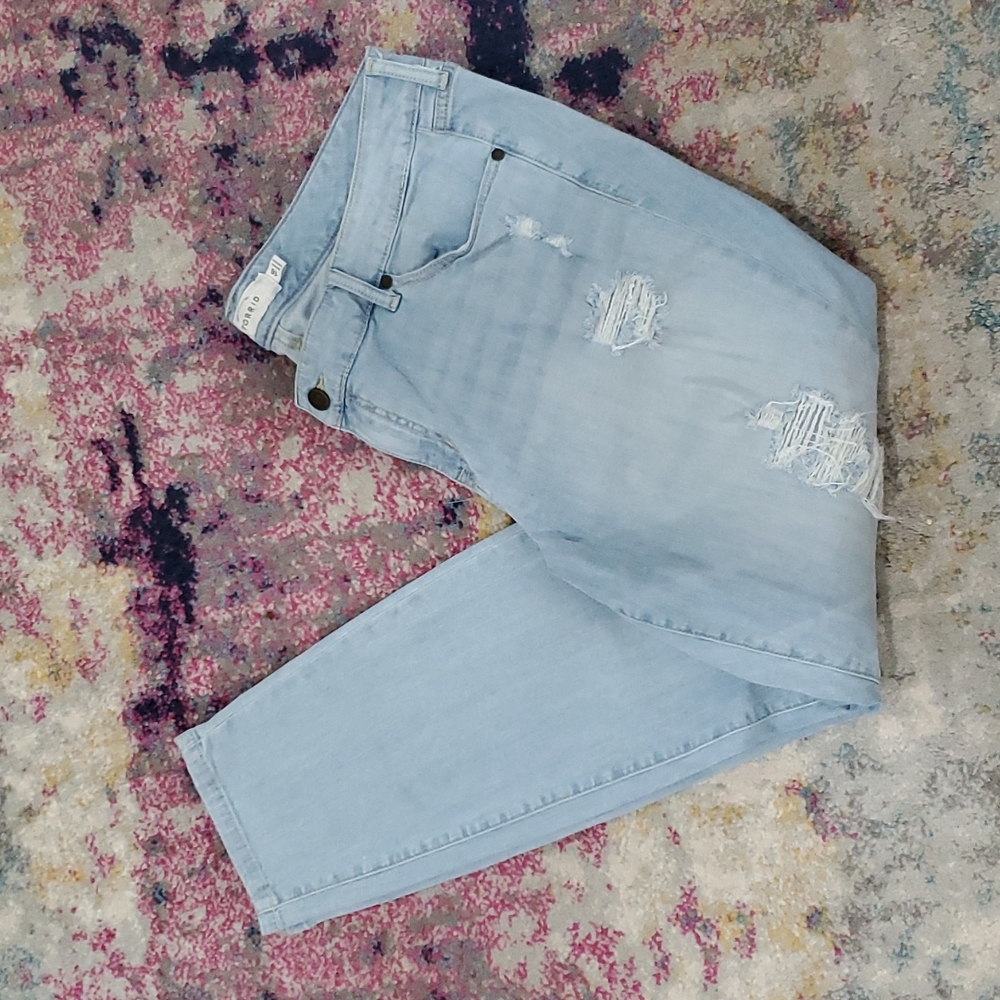 Torrid Light Wash Distressed Skinny Jeans